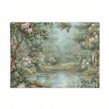 Pink Floral Medieval Wall Hanging | French Verdure Tapestry - Multicolor - View 2