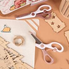 1pc Children's Straight Scissors, Kids Stationery Scissors With Plastic Handle, Tip, Right-Handed, For Classroom, School And Home Use - Multi-color S - View 6