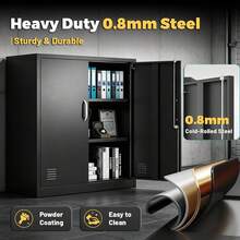 Lockable Heavy‑Duty Freestanding Storage Locker Cabinet, Multi‑Compartment Organizer With Adjustable Shelves, Versatile Furniture For Multi‑Scenario Indoor Decoration - 36"H - View 4