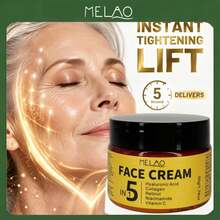 MELAO Crema Facial 5-en-1 50g/1.76oz, Loción Hidratante Facial con Múltiples Ingredientes con Ácido Hialurónico, Colágeno, Retinol, Niacinamida, Vitamina C, Nutritiva e Hidratante, Crea una Textura de Piel Suave y Firme, Adecuada para el Cuidado Facial Diario - 50 g - Ver 2