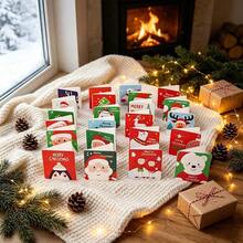 16/24pcs Christmas Greeting Cards, Cute Cartoon Penguin & Christmas Tree Paper Carving Note Cards, Blank Writing Message Cards For Xmas Holiday Gift - Multicolor - View 3