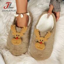 Christmas 3D Plush Head Slippers, Santa Claus Reindeer Christmas Tree Thermal Lined Home Holiday Slippers - Women's Slippers - View 18