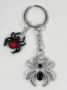 1pc Halloween Spider Key Chain Dark Gothic Hip-Hop Personalized Premium Keychain Pendant Charm - Multicolor - View 3