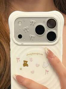 Ins 3D Bowknot Transparent Lens Protector Film For IPhone 17 Pro Max, New Circle Design For IPhone 18 Pro Rear Camera, Rhinestone Niche Premium Anti-Scratch Soft Film - Transparent - View 5