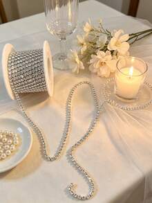 1pc-5 Yards DIY Rhinestone Sewing Craft Chain - White - View 3