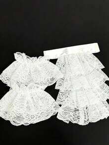 1 Set Vintage Lace Court Style Pleated Fake Collar & Fake Sleeve Set - Multicolor - View 5