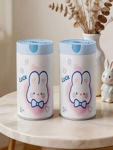 Satu Gulungan (50 buah) Kantong Sampah Serut, Dicetak dengan Motif Kelinci Kartun Lucu, Pegangan Tebal Bermotif, Kantong Sampah Sekali Pakai Serbaguna, Cocok untuk Kamar Tidur Keluarga, Dapur, Kamar Mandi, Kantor, dan Dekorasi Natal. - Beraneka warna - View 11