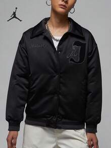 Jaket Retro Kasual Hangat Berkerah Wanita Nike Authentic JORDAN FV7138-010 - FV7138-010 - View 1
