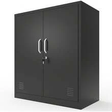 Lockable Heavy‑Duty Freestanding Storage Locker Cabinet, Multi‑Compartment Organizer With Adjustable Shelves, Versatile Furniture For Multi‑Scenario Indoor Decoration - 36"H - View 2