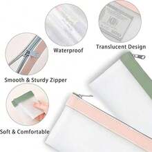 1pc Zippered Money Pouch, 4 Colors Available, Bank Deposit Money Bag, 7.82 X 3.94 Inch Transparent Cash Storage Envelope - Multicolor - View 5
