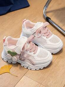 Girls Kids Sneakers Hook-And-Loop Strap Lace-Up Slip-On Low Top Structure - Pink - View 1
