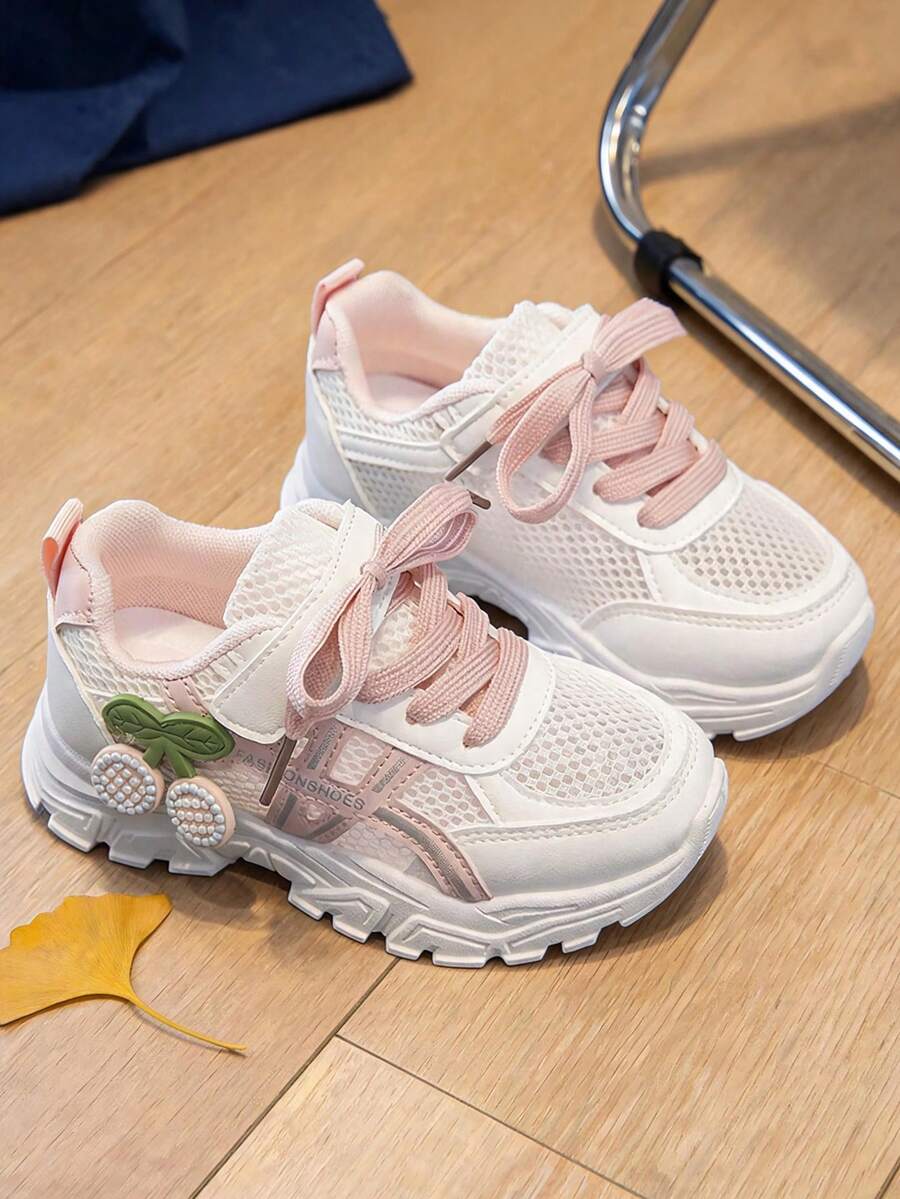 Girls Kids Sneakers Hook-And-Loop Strap Lace-Up Slip-On Low Top Structure - Pink - View 1