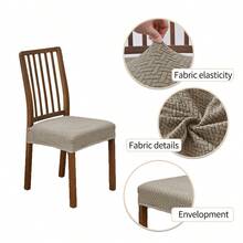 Chair Cover + Chair Leg Caps Set, Anti-Slip With Tongue And Buckle, Soft Elastic Fabric, Machine Washable, Suitable For Office Chairs And Home Chairs, Covers Worn Surfaces - Multicolor - View 5