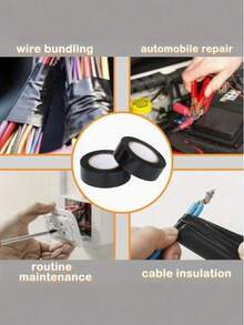 10/5/1pc PVC Electrical Insulating Tape, Black Vinyl Cold Resistant Electrician Tape, Waterproof Flame Retardant Wire Insulation Wrap For Home Auto Industrial Wiring Repair Cable Management Supplies - Multiple Styles - View 7