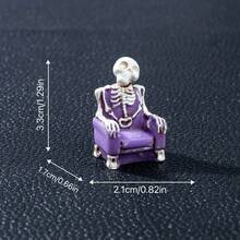 6pcs Ghost Skeleton Furniture Statue Set, Suitable For Room Decoration, Desktop Ornament, Resin Craft, Micro Landscape DIY Decoration Accessories, Applicable For Halloween Theme Party Decor - A - View 3