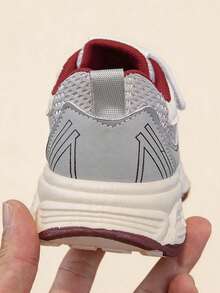 Kids' Sports Shoes With Lace-Up, Hook And Loop, Slip-On Design - Red - View 9