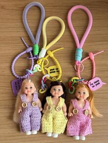 1pc 1pc [Dopamine Girl Series] Bag Charm Soft Keychain Bag Accessory DIY Jewelry Decoration Gift - Multicolor - View 2