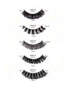 10 Pairs Mixed Styles Russian DD Curl False Eyelashes, 5 Styles Assorted 3D Faux Mink Strip Lashes, Handmade Fluffy Voluminous Curly Lashes For Party Festival Halloween Makeup - View 5