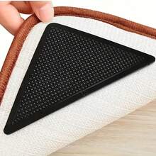 16pcs Reusable And Washable Non-Slip Carpet Grippers With Double-Sided Tape, Anti-Slip Carpet Stickers, Home Decor - Carpet Stickers (8pcs Carpet Stickers + 8pcs Auxiliary Stickers) - Black - View 2