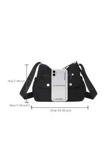 Minimalist Casual Multi-Pocket Crossbody Bag, Adjustable Shoulder Strap, Lightweight And High-Quality Texture, Women's Daily Commute Shoulder Bag - Multicolor - View 10