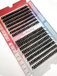 15 Rows 300 Clusters 60/80/100pcs 0.05 0.07 D/DD Fluffy Eyelash Extensions 10-18mm Mixed Length Hot Melt Flower Lash Clusters Thick Curl Individual Lash Clusters Suitable For Party Daily Wispy DIY Lash Extensions Dense Style Reusable False Eyelashes - Black - View 4