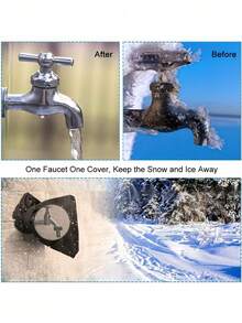 1pc Thickened Faucet Anti-Freezing Insulation Sleeve, Water Pipe Protection Cover, Waterproof And Dustproof Cover, Suitable For Outdoor Faucet Caps, Garden Decorations, Garden Supplies, Gardening Tools, Kitchen, Terrace, Must-Have For Winter - Multicolor - View 5