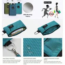 New Multifunctional Card Holder Keychain RFID Anti-Theft Ultra-Thin Mini Wallet Compact Card Sleeve With Halter - Multicolor - View 1