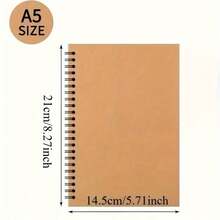 A5 Spiral Notebook, 30 Pages/60 Sheets Coil Memo Notepad Diary Planner, Ruled Line Grid Paper, Perfect For Work, Sketching, Journaling, Studying And Note-Taking, Ideal Gift, School Supplies | Fashionable A5 Design | Paper Quality, Notebook And Diary - A5 - View 2