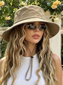 1pc Unisex Quick-Dry Bucket Hat, Sun Protection Breathable Outdoor Hiking Fishing Hat, Western Cowboy Style Sun Hat, Halloween Hair Accessory - Denim - View 2