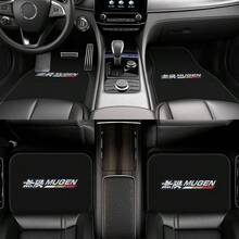 通用 4 件組 [MUGEN 圖案 - JDM 印花] 聚酯纖維材質水晶絨汽車地墊，適用於所有車型，汽車內飾配件 - 彩色 - 查看 1