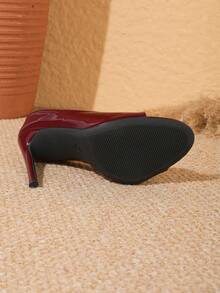 Sexy Fashion Round Toe Stiletto High Heel Slip-On Women's Burgundy Sandals - Burgundy - View 8