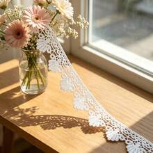 Retro Embroidered Lace Ribbon Tassel Lace Trim, 0.43 Inches Wide. Lace Decorative Technique. Suitable For DIY Embroidered Bed Skirts, Wedding Party Decorations, Jumpsuits, And Craft Decorations | Embossed Design | Decorative Item - Multicolor - View 5