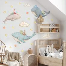 2pcs Cartoon Big Tree & Small Animals Wall Stickers, Suitable For Home Living Room Bedroom Children's Room Background Wall Decoration, PVC Material Waterproof Self-Adhesive Removable Wall Decals, Size 35.4inch*11.8inch*2pcs - Multi-color 2-pack - View 9