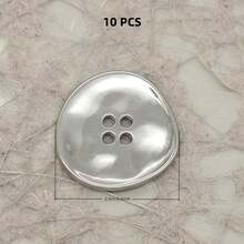 10 PCS 11/15/18/20/23mm 11-23mm Vintage Asymmetrical Textured Minimalist Asymmetric Wavy Metal Buttons, Suitable For Shirts, Suits, Asymmetric Stitching, Knit Cardigans, Four-Hole Buttons - Irregular Corrugated Surface - View 30