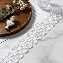 Retro Embroidered Lace Ribbon Tassel Lace Trim, 1.73 Inches Wide. Lace Decorative Technique. Suitable For DIY Embroidered Bed Skirts, Wedding Party Decorations, Jumpsuits, And Craft Decorations | Embossed Design | Decorative Item - Multicolor - View 1