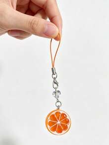 1pc Realistic Fruit Kiwi Watermelon Strawberry Lemon Slice Pendant Keychain, Bag Charm Accessory - Multicolor - View 3