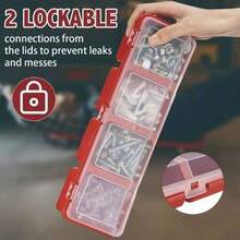 4-Compartment Lidded Plastic Screw Storage Box - Durable Plastic Multi-Functional Hardware Tool Parts Organizer - A - View 3