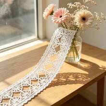 Pita Renda Bordir Retro dengan Rumbai, Lebar 2,8 Inci. Teknik Dekorasi Renda. Cocok untuk Rok Tempat Tidur Bordir DIY, Dekorasi Pesta Pernikahan, Jumpsuit, dan Dekorasi Kerajinan. | Desain Timbul | Barang Dekoratif - Beraneka warna - View 2