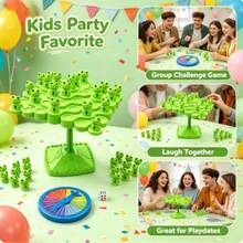 Frog Wisdom Tree Balance Challenge Interactive Entertainment Stress Relief Educational Toy For Hand-Eye Coordination - Green - View 5