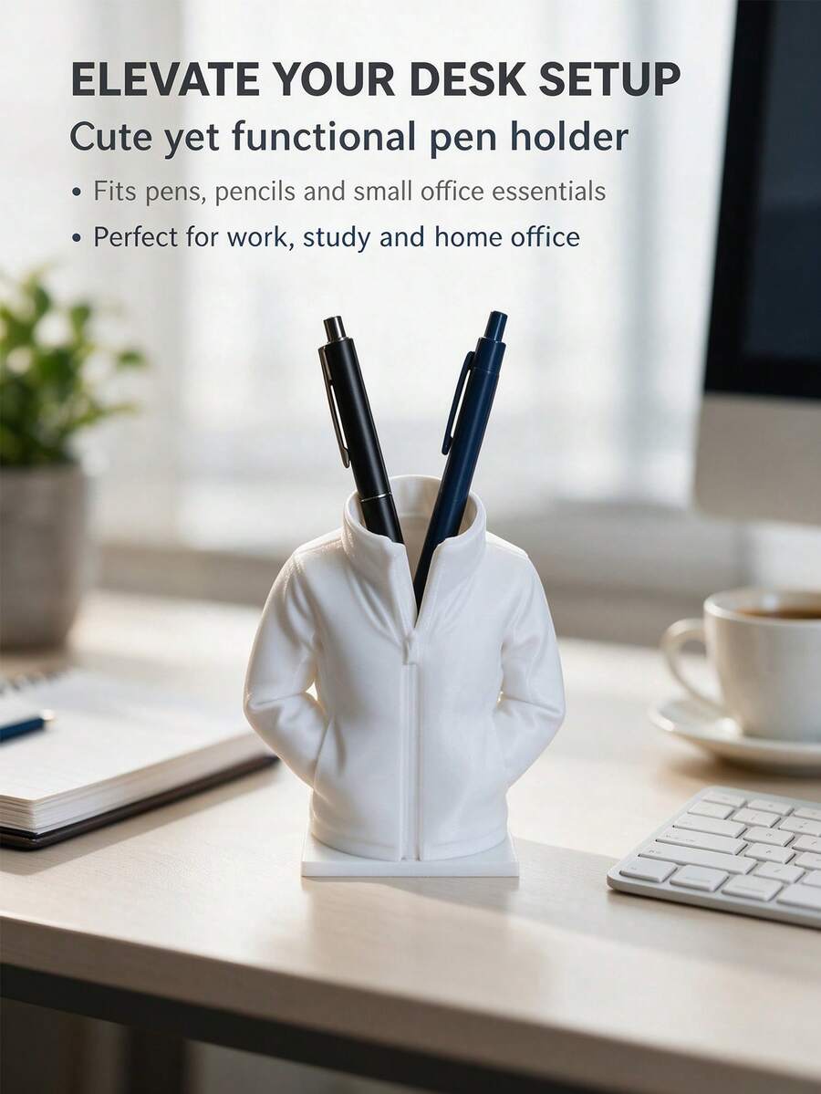 1PC Personalized Jacket Style Pen Holder, Desktop Storage, Desktop Decoration Ornament, Stationery Storage Tool - A - View 1