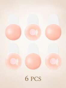 1pair Silicone Breast Lift Tape & Nipple Paste, Invisible Adhesive Bra Pads For Summer - Apricot - View 21