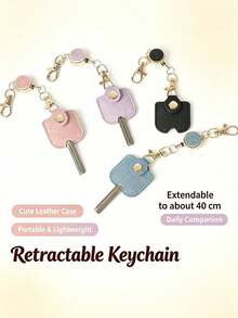 Women's Retractable Keychain, Smart Car Key Fob, Bag Charm; Convenient To Carry, Perfect For Car Keys, An Excellent "Back To School" Gift. - Multicolor - View 4
