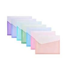 3D Three-Layer Waterproof A4 Transparent Snap Button File Bag, PP Document Organizer For Meeting Tickets And Exam Papers - Multicolor - View 1