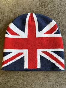 1pc European And American Style Jacquard British Flag Knit Beanie Hat, Autumn/Winter Unisex New Warm Personalized Rap Cold Cap - Multicolor - View 9