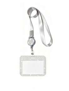 Shiny ID Card Holder With Lanyard, ID Card Storage Box, Anti-Loss Lanyard, Student ID Card Holder, Self-Service Restaurant Card Holder, Slide Cover, Dual Card Slots, Small Card Slot, Bus Card Holder, Non-Inductive, Bank Card Holder, Subway Card Storage, Adjustable Portable ID Card Holder Decorative Keychain, Suitable For Office Workers And Students, Perfect Gift, Back To School Gift, Couple Card Holder, Bank Card Holder, Travel Essential, Back To School, Commuting, Business Trip, Vacation - Multicolor - View 13
