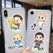 FIFA 50張克里斯蒂亞諾·羅納爾多與梅西足球貼紙，可愛卡通球員，7號與10號球衣，獎盃與足球圖案，適合球迷 - 多色1 - 查看 8