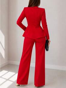 Women Suit Sets - Red - View 7