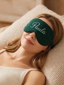 1pc Fashion Aesthetic Customized Eye Mask - Cute Personalized Details - Create Comfortable Rest Companion - Heartfelt Gift - Dark Green - View 3