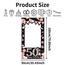 AFYPRTY 1pc Black & Pink Diamond Birthday Photo Booth Backdrop Frame Wall, Polyester Fabric, Birthday Party Selfie Photo Prop Decoration, Suitable For 18, 21, 30, 40, 50, 60, 70, 80, 90th Birthday Party Decor - Rose Gold - View 11