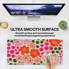 Bohemian Style Large Mouse Pad With Vibrant Floral Design, With Non-Slip Rubber Base, Designed For Gaming, Desk Mat For Keyboard And - Mouse Pad - View 6